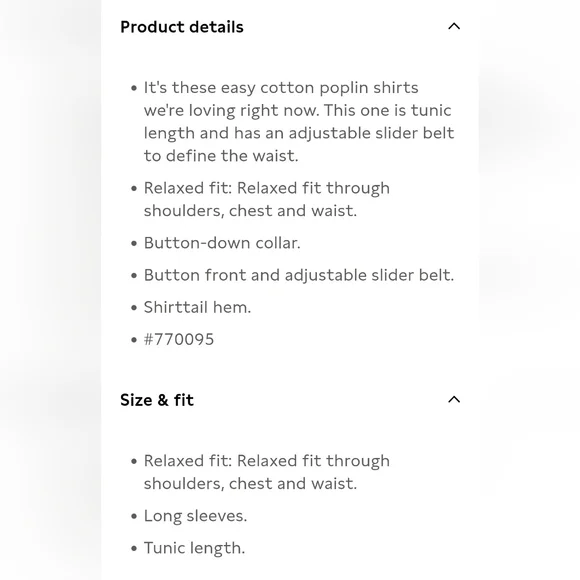 Banana Republic Cotton Poplin Belted Tunic Shirt Navy Stripe-Medium - Picture 6 of 9